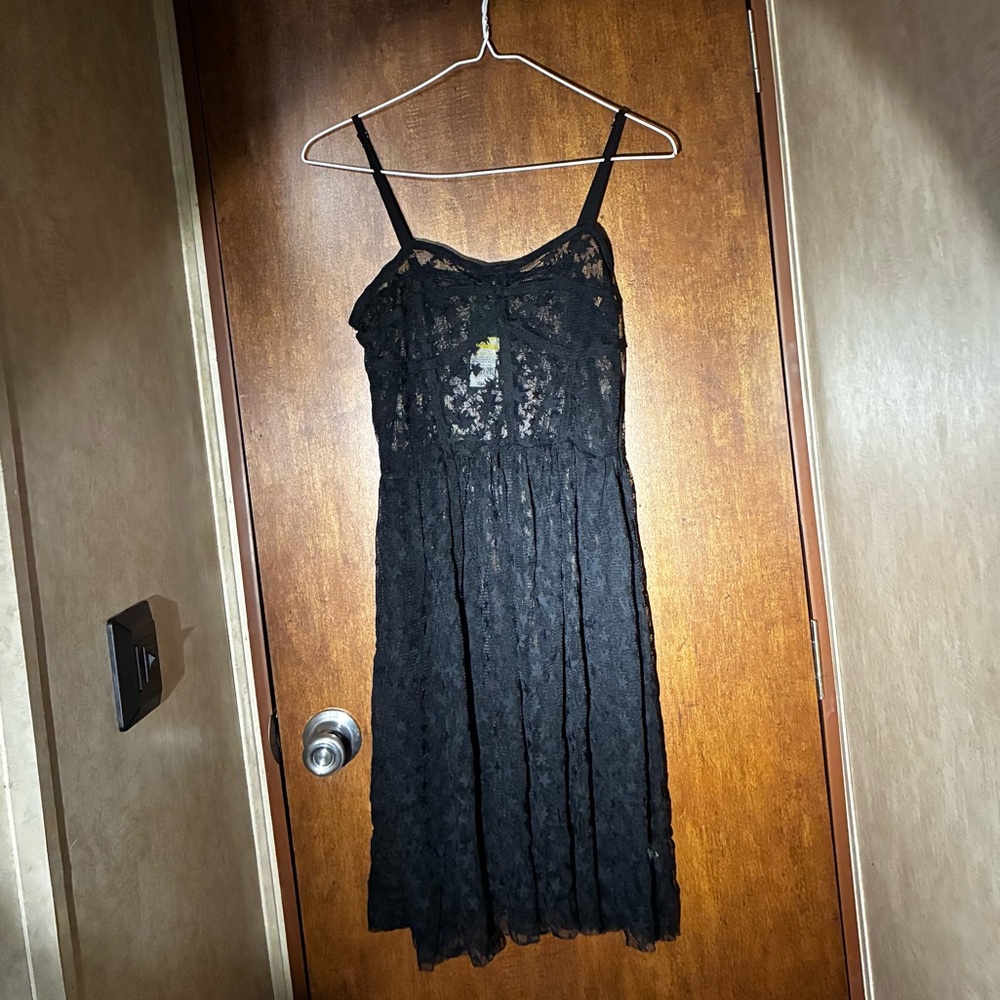 Wild Fable Sheer Black Lace Mini Dress